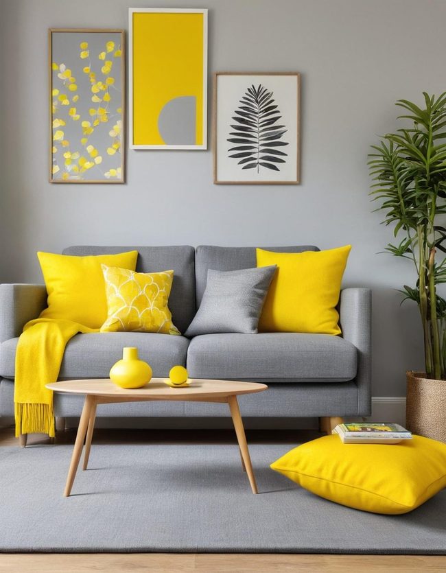 Grey Walls Yellow Pops