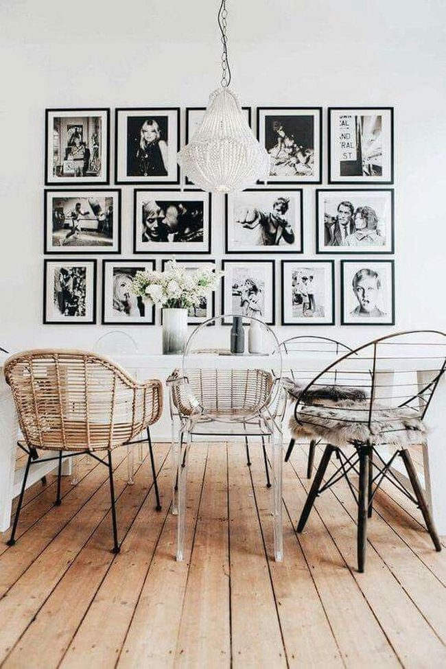 Beaded Light Over Black And White Frames