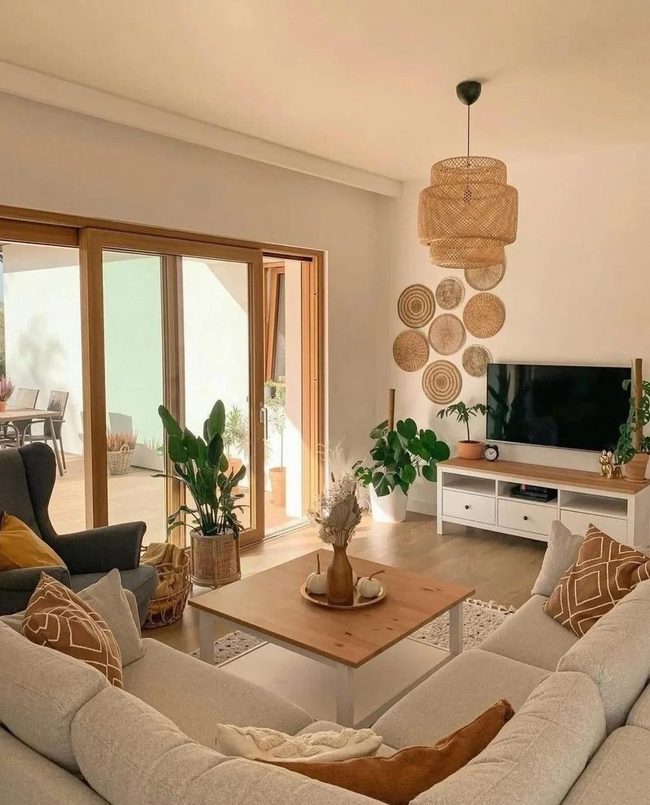 Brown Leather Meets Living Green