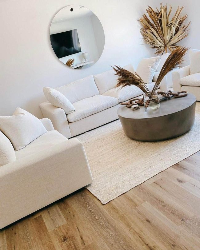 Dark Gray Drum Table Meets Beige