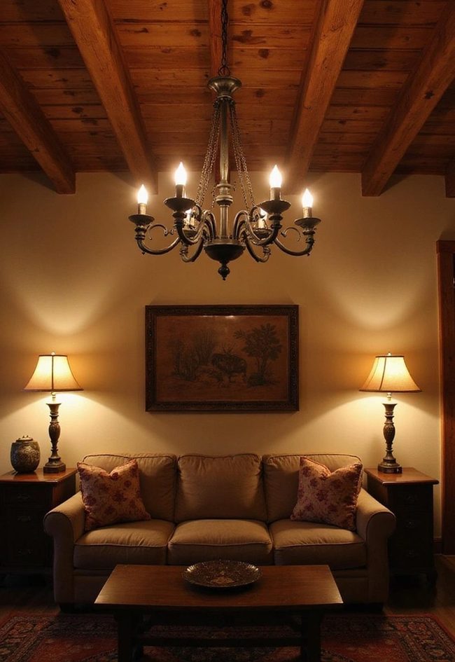 Wrought Iron Fixtures, Warm Glow Throughout