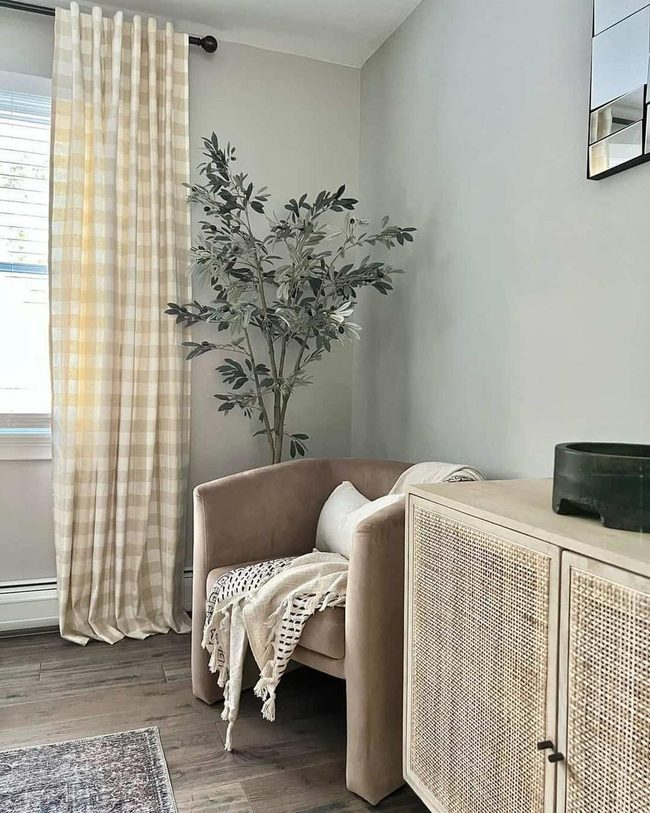 Olive Green With Woven Rattan Details