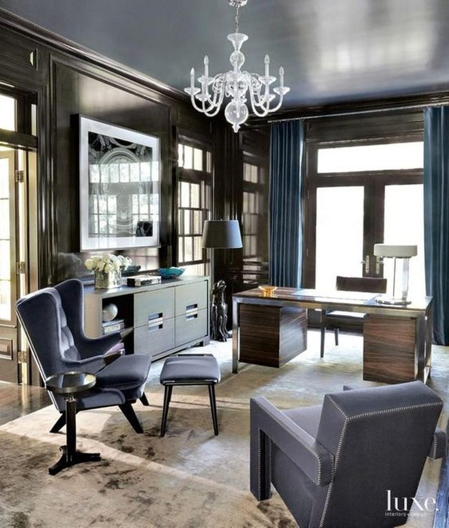 Dark Wood And Deep Blue Sophistication