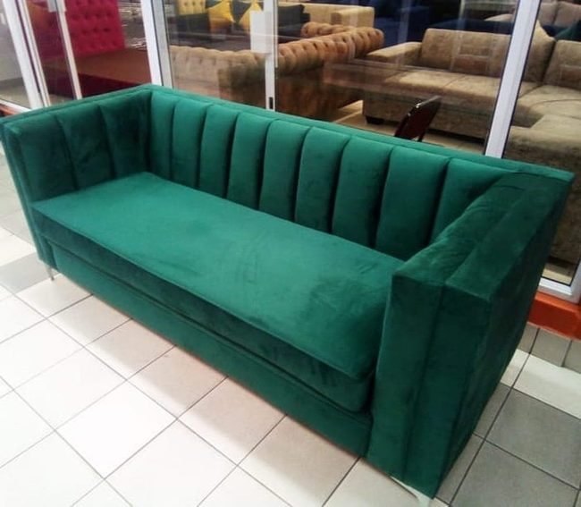 Green Plush Sofa, Pure Relaxation