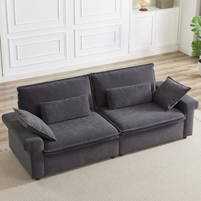 Dark Grey Sofa Anchors Modern Living