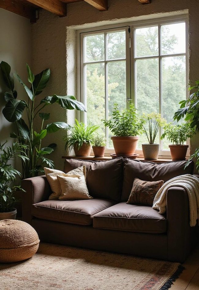Dark Brown Couch Natural Elements Paradise
