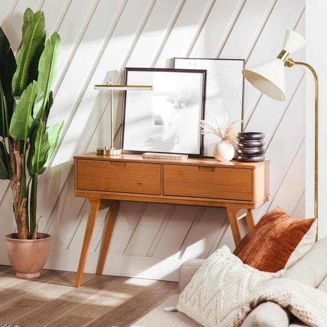 Warm Wood And Gold Mid-Century Modern