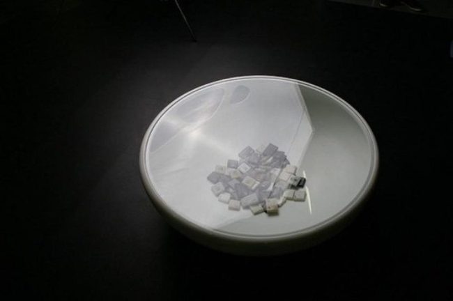 White Bowl With Textured Tiles