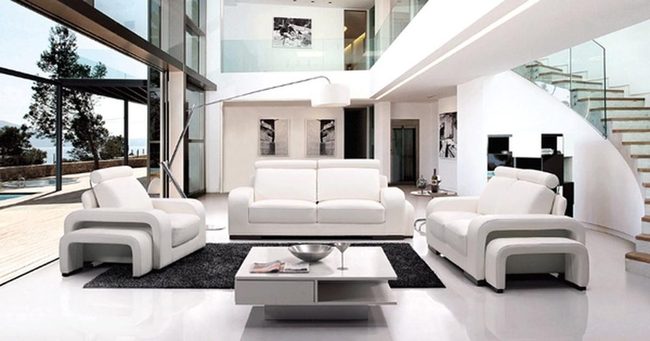 White Leather Meets Black Contrast