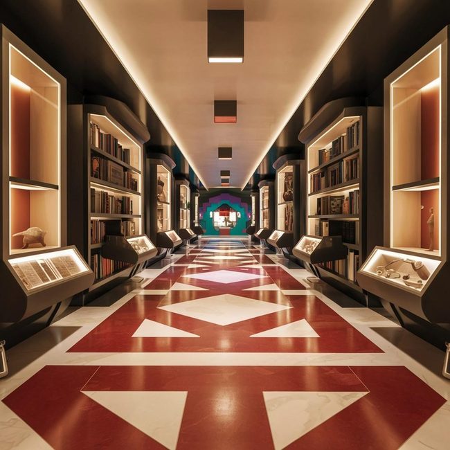 Teal Coral Hallway Statement