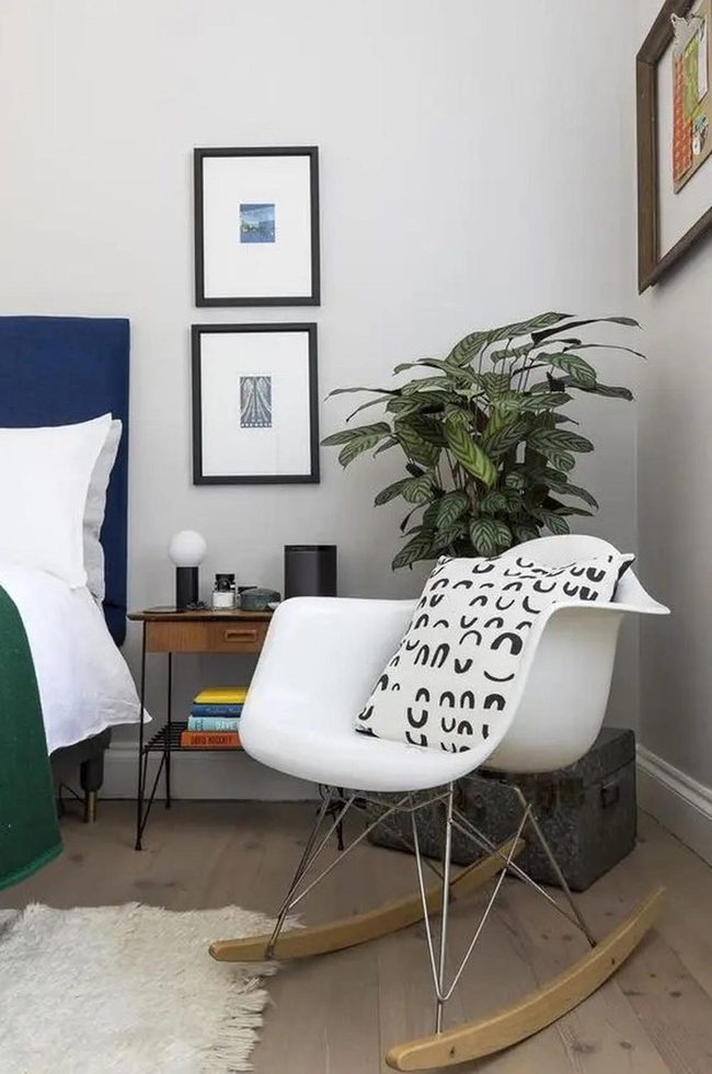 Deep Blue Headboard White Haven