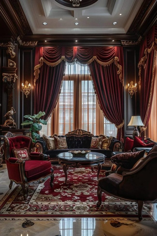Crimson And Gold Refined Living