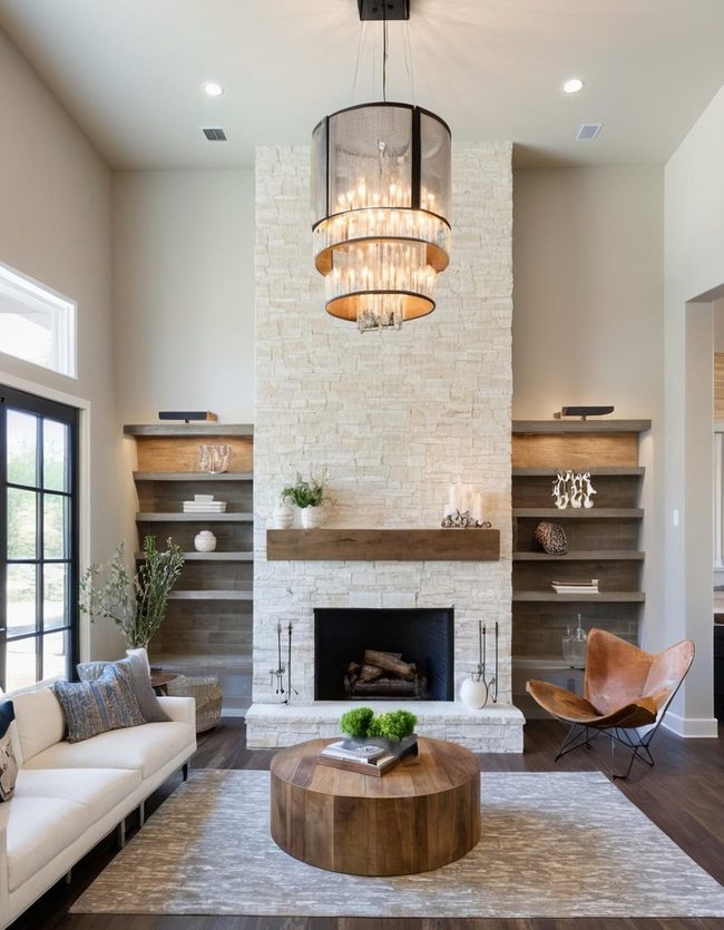 Beautiful Textured Sitting Area Accent Walls