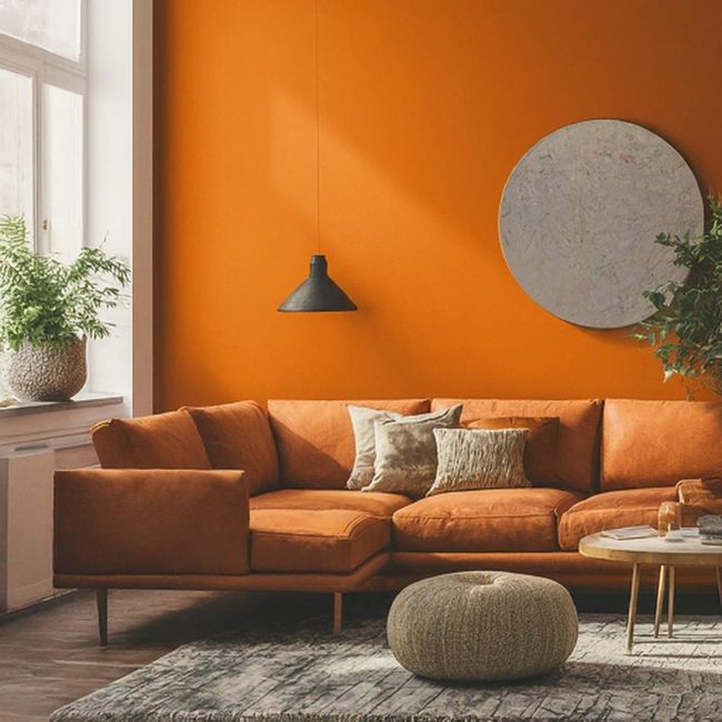 Orange Walls Transform Living Spaces