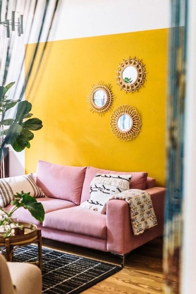 Sunny Yellow Walls Pink Seating