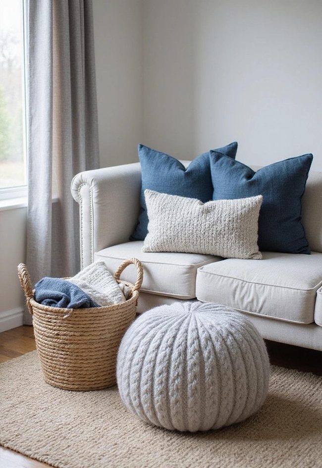 Blue Grey Fabric Layers And Texture