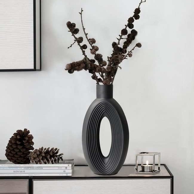 Sculptural Oval Vase Natural Statement