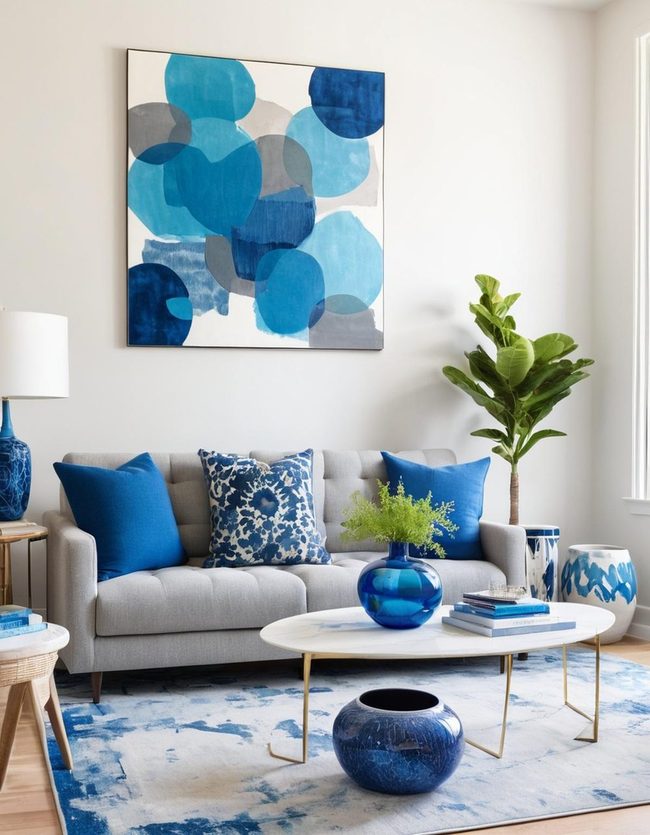 Blue Layered Wall Gallery