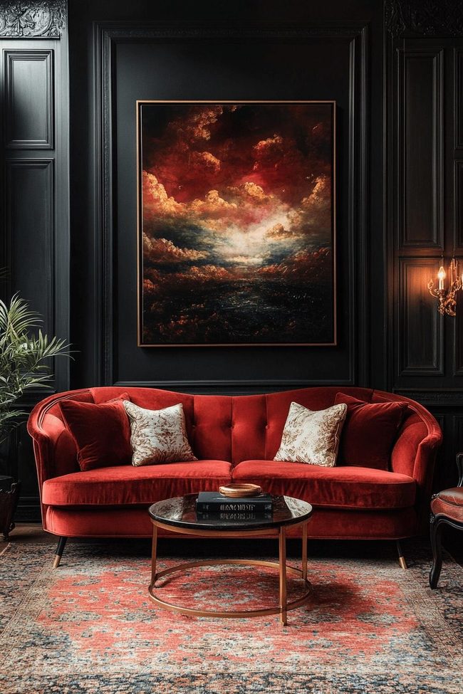 Deep Velvet Gold Sitting Area