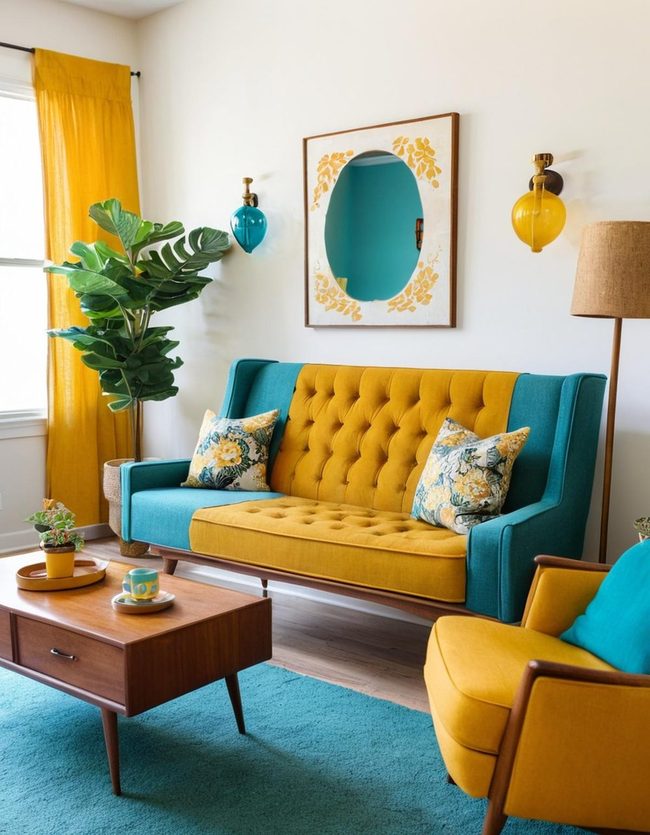 Mid-Century Current Meets Jewel Tones