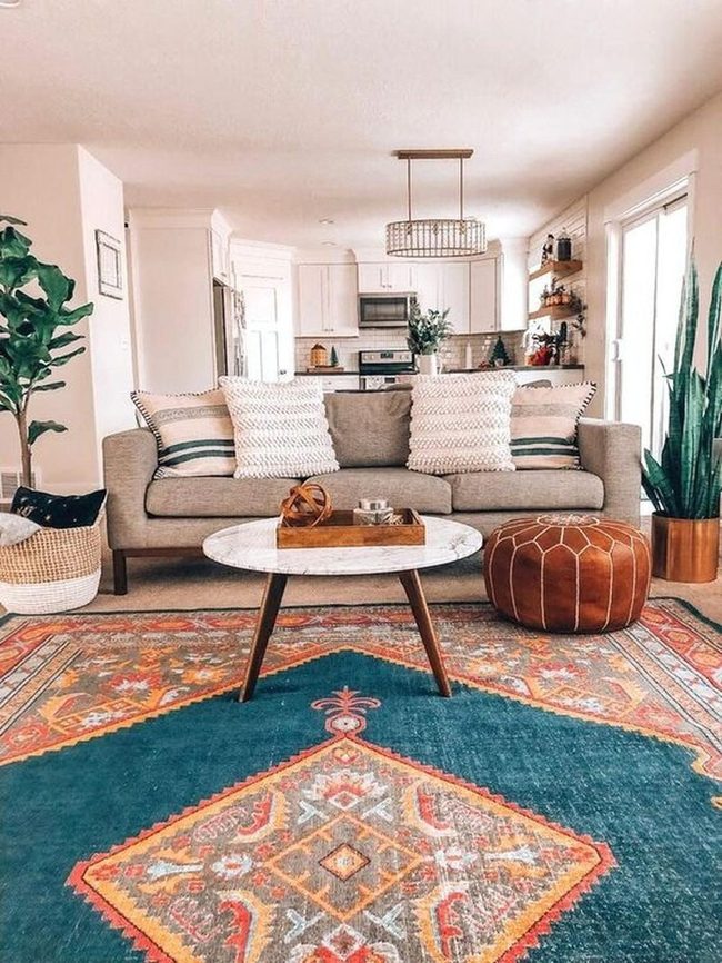 Marble Table With Layered Neutrals
