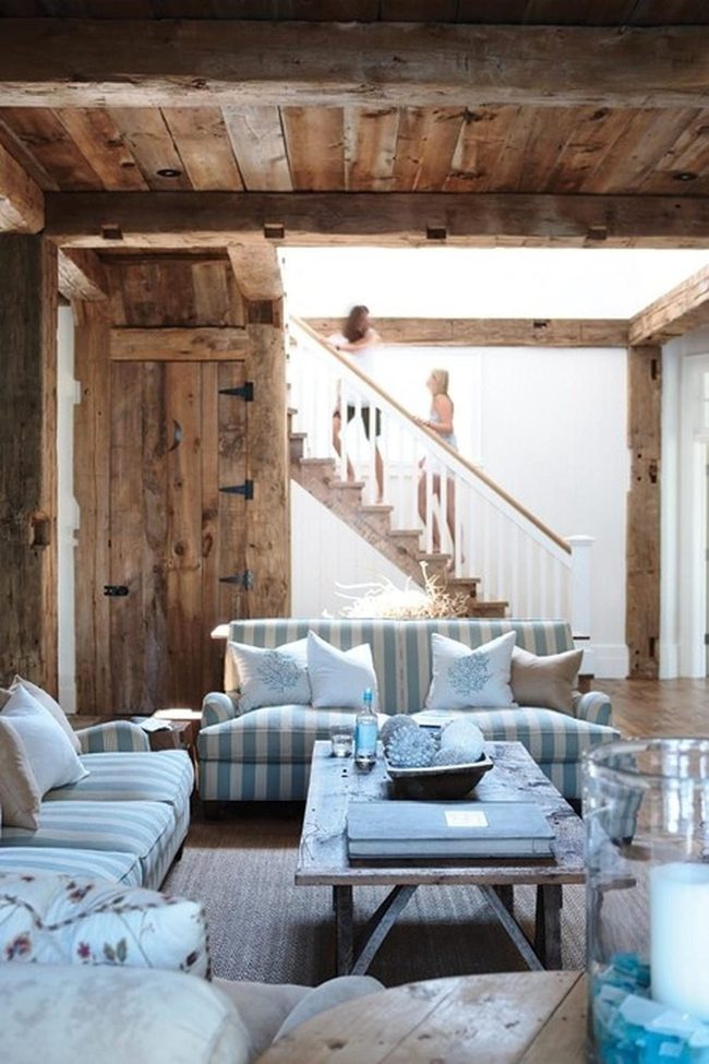 Wooden Beams And Light Stripes