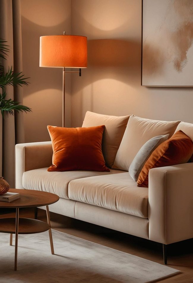 Burnt Orange Velvet Pillow Richness