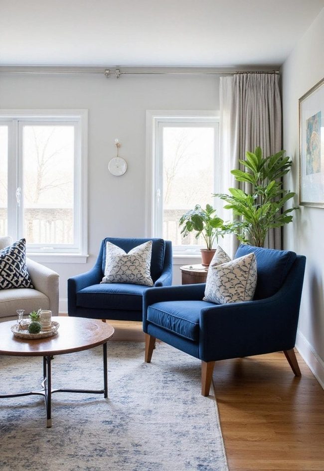 Navy Blue Statement Chairs