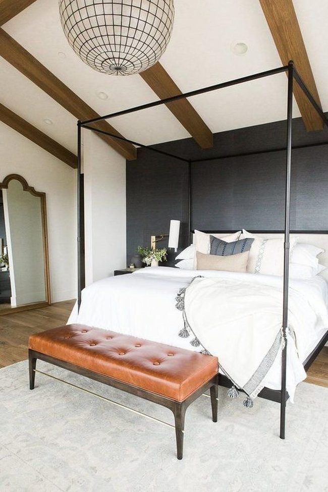 Black Frame Bed Commands Modern Bedroom