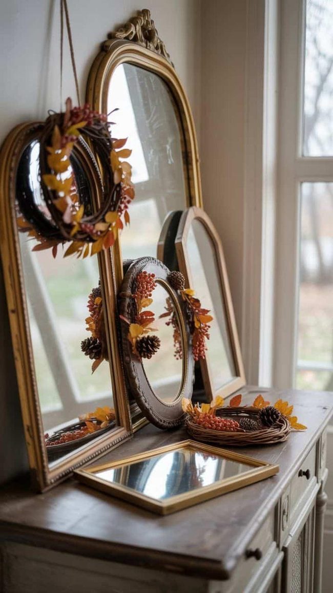 Antique Mirrors Catch Autumn Light