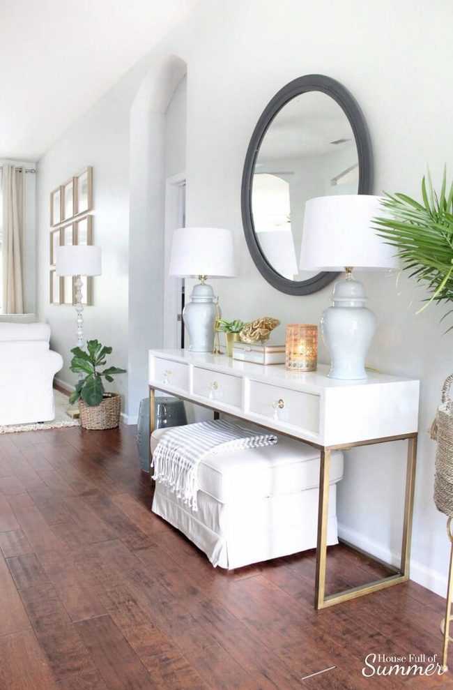 White Walls Gold Accents Coastal
