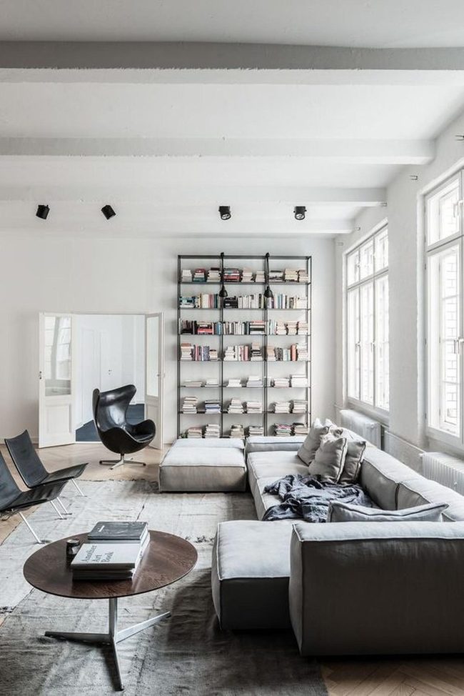 Sunlit Gray Sectional Living Room