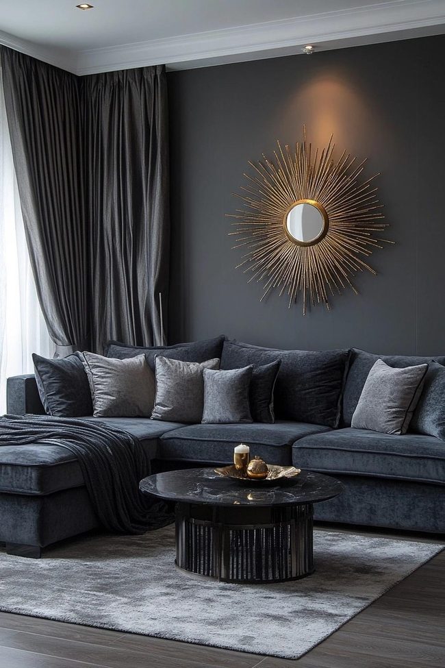 Layered Dark Grey Velvet Comfort