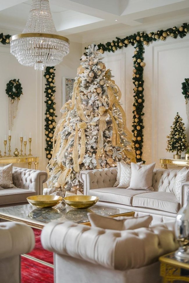 Gold Ribbons and Cream Velvet Luxury