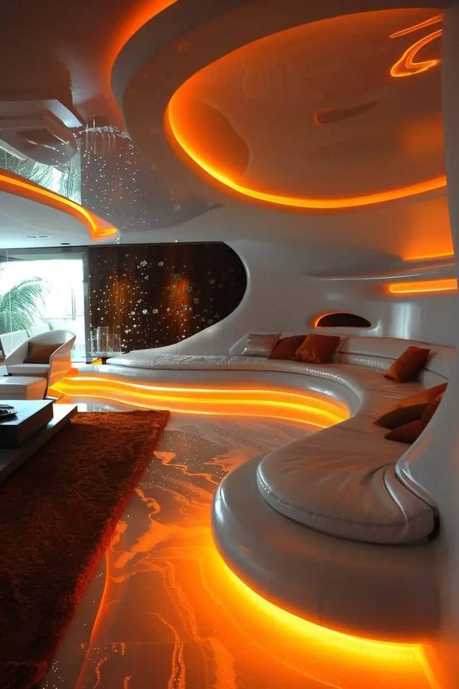 Glass And Metal Contemporary Living