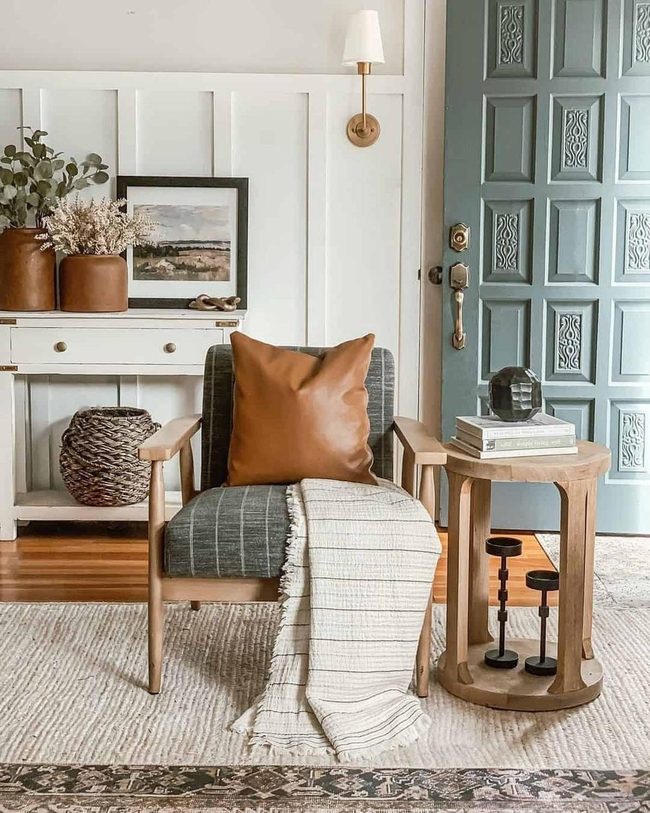 Green Cushioned Wood Chair Statement
