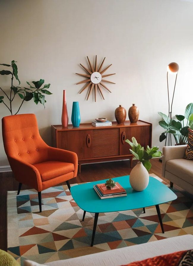 Burnt Orange Meets Geometric Lines