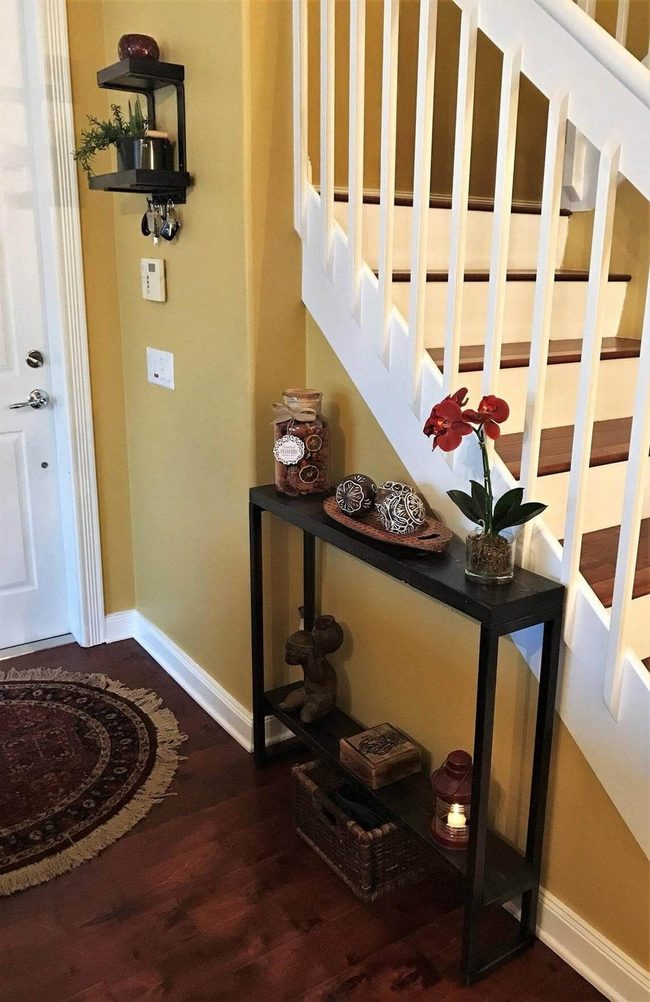 Tall Shelves Slim Console Space