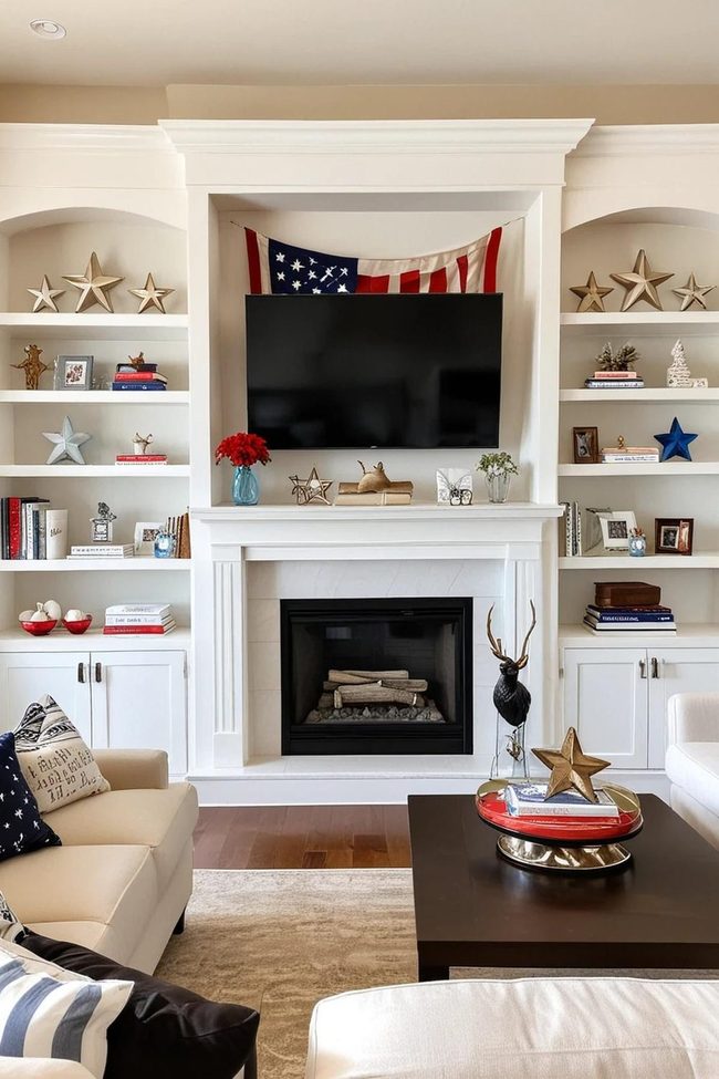 Red White Blue Shelf Display