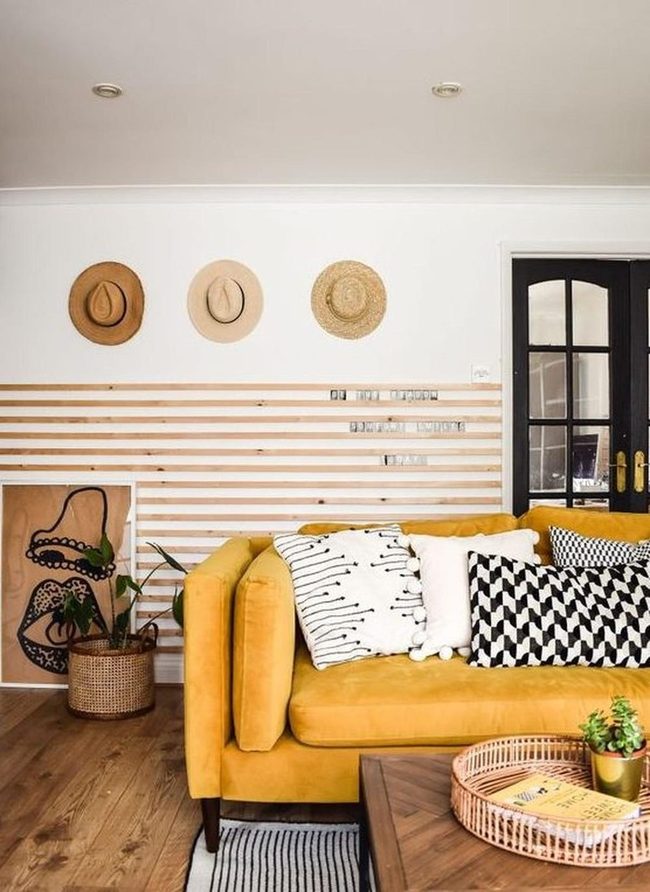 Sunny Yellow Couch Statement Living