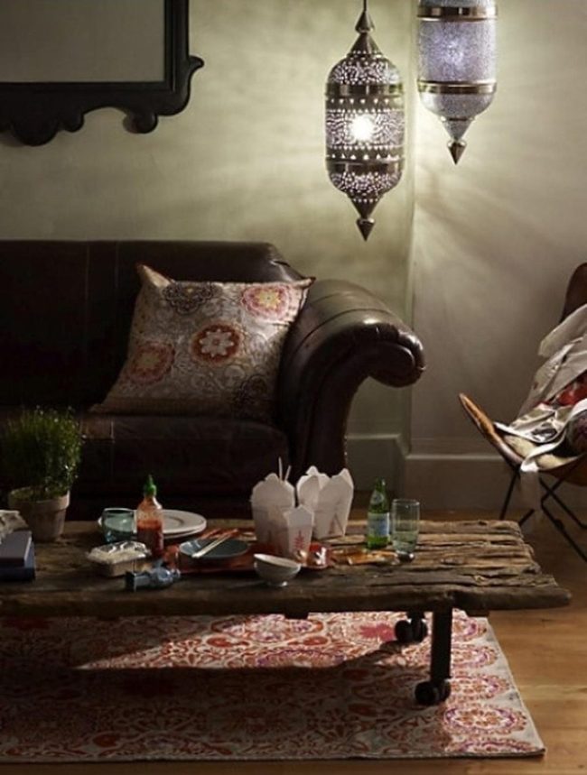 Pendant Lights Above Patterned Rugs