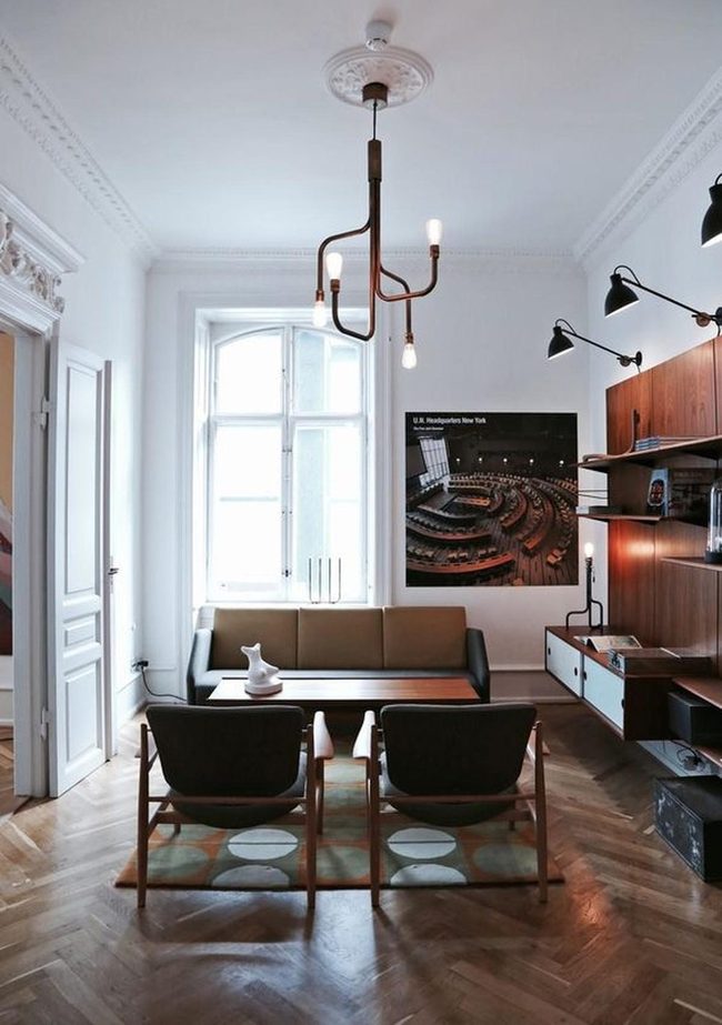 Sunlit Modern With Dark Wood