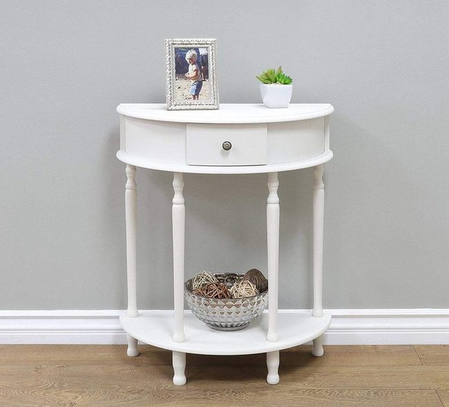 Carved Wood Hallway Storage Table