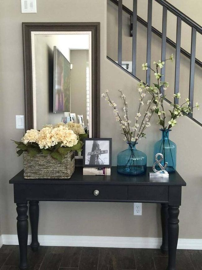 Black Console Table Entryway Statement