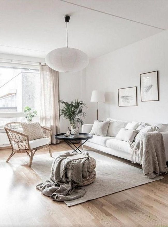 Black Table Anchors Bright White Room