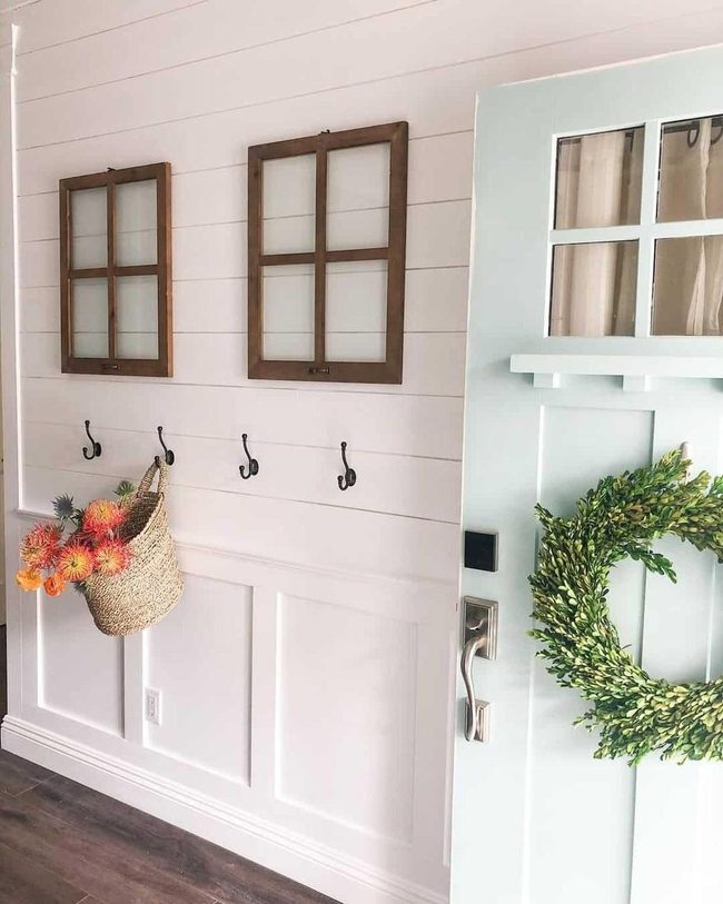 Aqua Door Meets White Shiplap