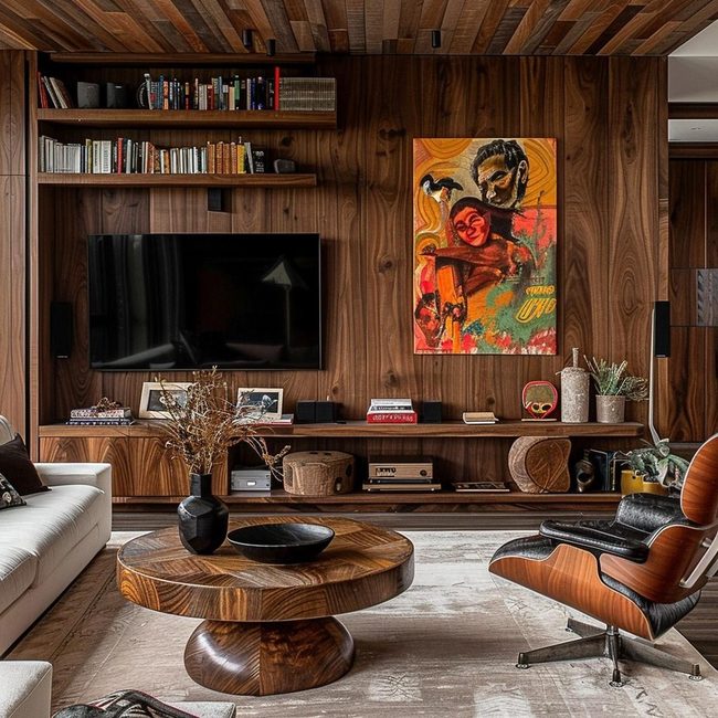 Dark Rustic Timber Grain Statement