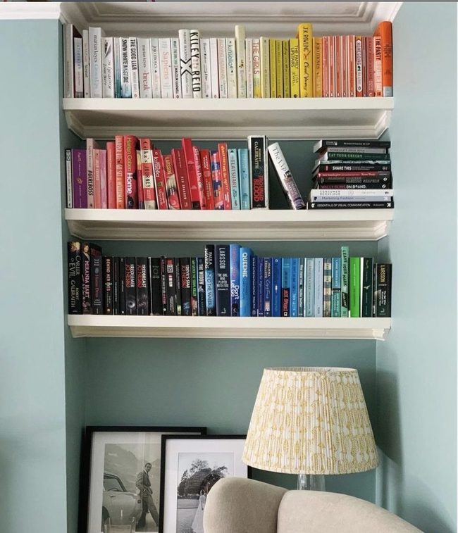 Rainbow Spine Library Wall