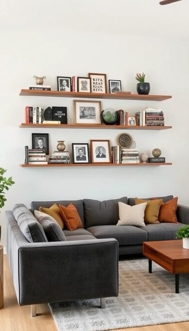 Wall-Mounted Display Shelves For Open Spaces