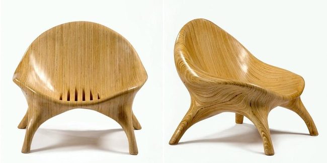 Curved Danish Wood Chair